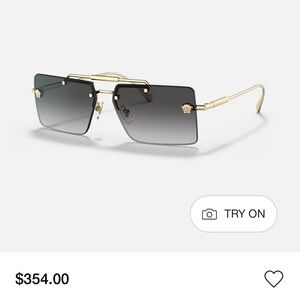 Versace Gold Frame Sunglasses with Black Gradient Lenses